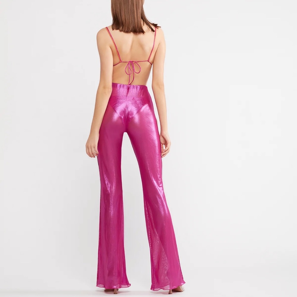 Oseree lamé pink pants size small